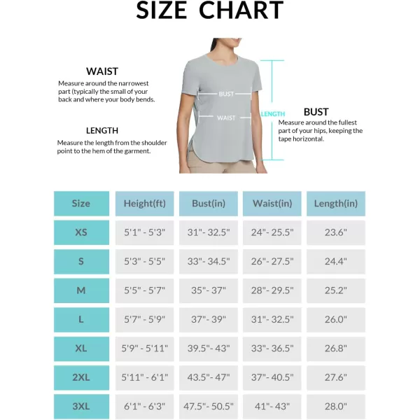 BALEAF Womens Short Sleeve T Shirts Crew Neck Workout Tops Running Shirts Sun Protection Quick Dry UVGrey