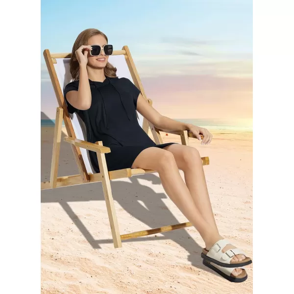 BALEAF Womens Short Sleeve UPF 50 Cover Up with Pockets Quick Dry Beach Coverups Sun Protection SwimwearBlack