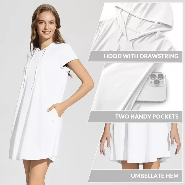 BALEAF Womens Short Sleeve UPF 50 Cover Up with Pockets Quick Dry Beach Coverups Sun Protection SwimwearWhite