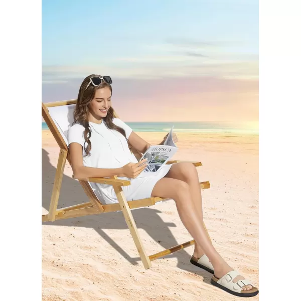 BALEAF Womens Short Sleeve UPF 50 Cover Up with Pockets Quick Dry Beach Coverups Sun Protection SwimwearWhite