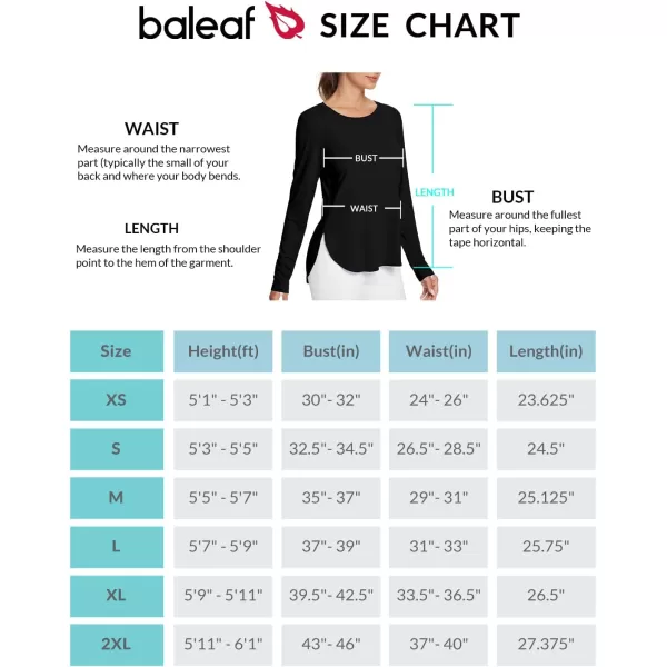 BALEAF Womens Sun Shirts UPF 50 Long Sleeve Hiking Tops Lightweight Quick Dry UV Protection Outdoor Clothing01black