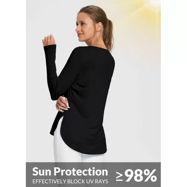 BALEAF Womens Sun Shirts UPF 50 Long Sleeve Hiking Tops Lightweight Quick Dry UV Protection Outdoor Clothing01black