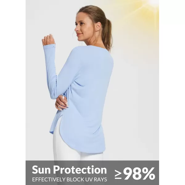 BALEAF Womens Sun Shirts UPF 50 Long Sleeve Hiking Tops Lightweight Quick Dry UV Protection Outdoor Clothing01light Blue