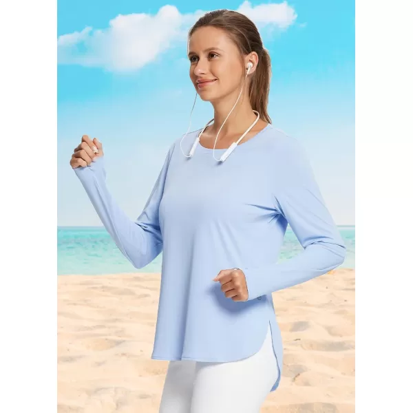 BALEAF Womens Sun Shirts UPF 50 Long Sleeve Hiking Tops Lightweight Quick Dry UV Protection Outdoor Clothing01light Blue