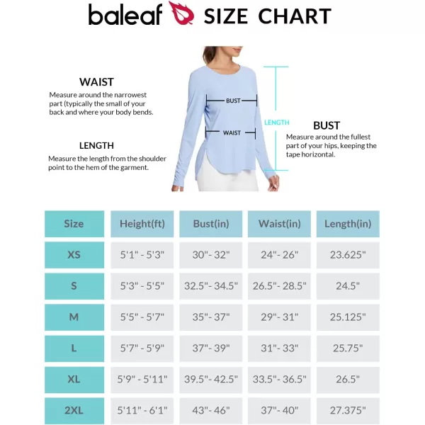 BALEAF Womens Sun Shirts UPF 50 Long Sleeve Hiking Tops Lightweight Quick Dry UV Protection Outdoor Clothing01light Blue