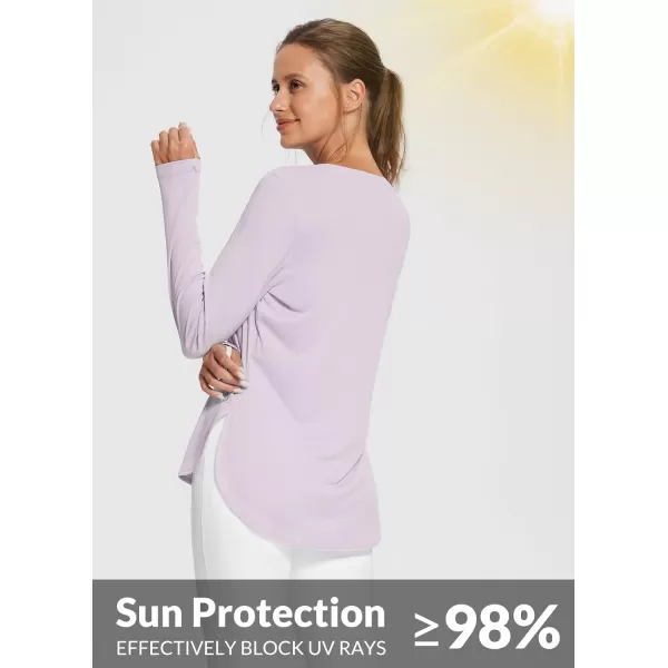 BALEAF Womens Sun Shirts UPF 50 Long Sleeve Hiking Tops Lightweight Quick Dry UV Protection Outdoor Clothing01light Purple