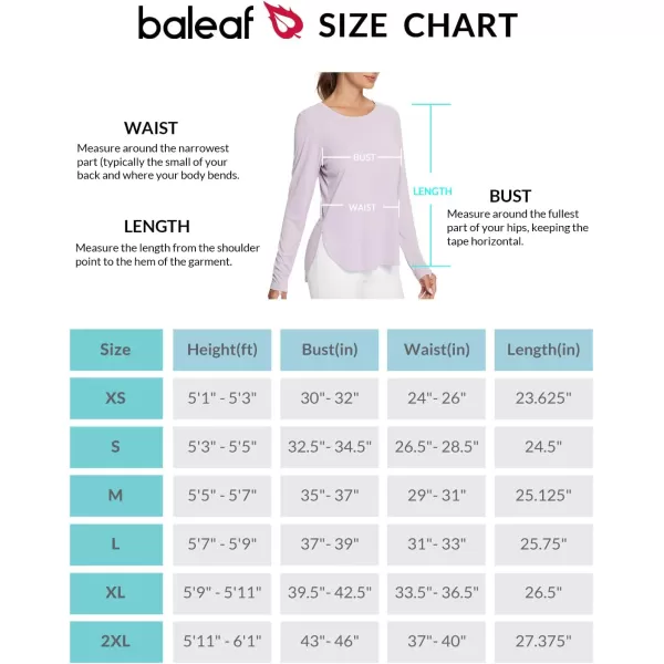 BALEAF Womens Sun Shirts UPF 50 Long Sleeve Hiking Tops Lightweight Quick Dry UV Protection Outdoor Clothing01light Purple