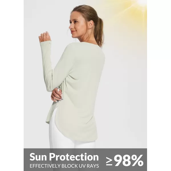 BALEAF Womens Sun Shirts UPF 50 Long Sleeve Hiking Tops Lightweight Quick Dry UV Protection Outdoor Clothing01oatmeal