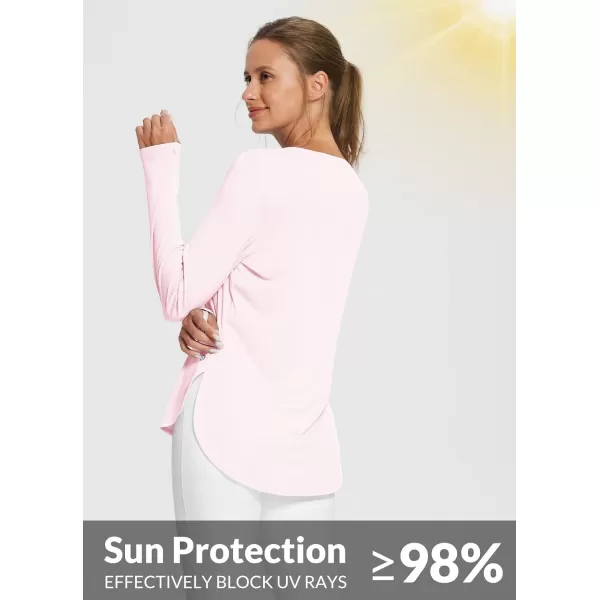 BALEAF Womens Sun Shirts UPF 50 Long Sleeve Hiking Tops Lightweight Quick Dry UV Protection Outdoor Clothing01pink