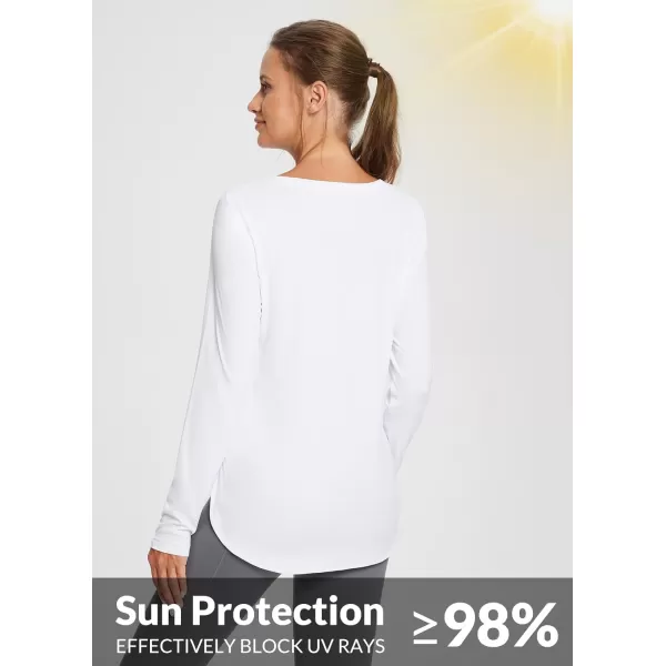 BALEAF Womens Sun Shirts UPF 50 Long Sleeve Hiking Tops Lightweight Quick Dry UV Protection Outdoor Clothing01white