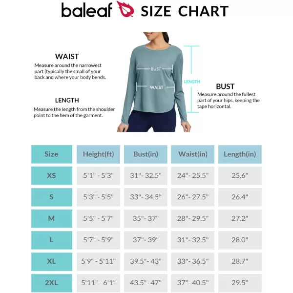 BALEAF Womens Sun Shirts UPF 50 Long Sleeve Hiking Tops Lightweight Quick Dry UV Protection Outdoor Clothing02cationic Stone Blue