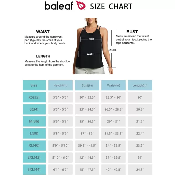 BALEAF Womens Tank Tops with Built in Bras Flowy Loose Fit Summer Yoga Workout Exercise TopsBlack