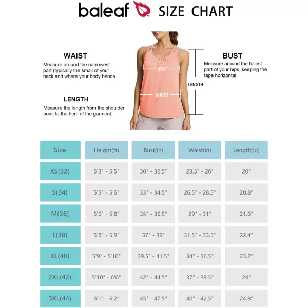 BALEAF Womens Tank Tops with Built in Bras Flowy Loose Fit Summer Yoga Workout Exercise TopsHeather Coral