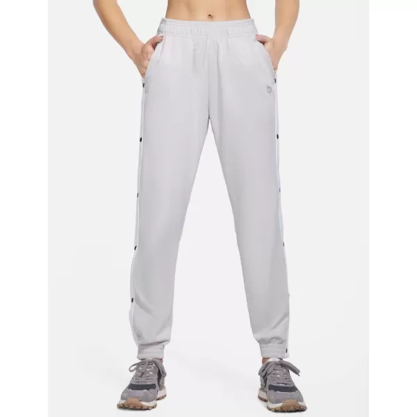 BALEAF Womens Tear Away Warm Up Pants Active Workout Tapered Sweatpants with PocketsGrey