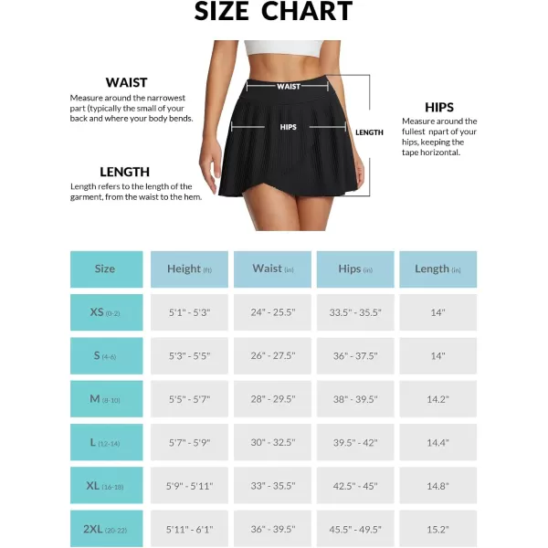 BALEAF Womens Tennis Golf Skirts with Pockets Pleated Athletic Skorts Liner High Waist Running Exercise UPF50Black