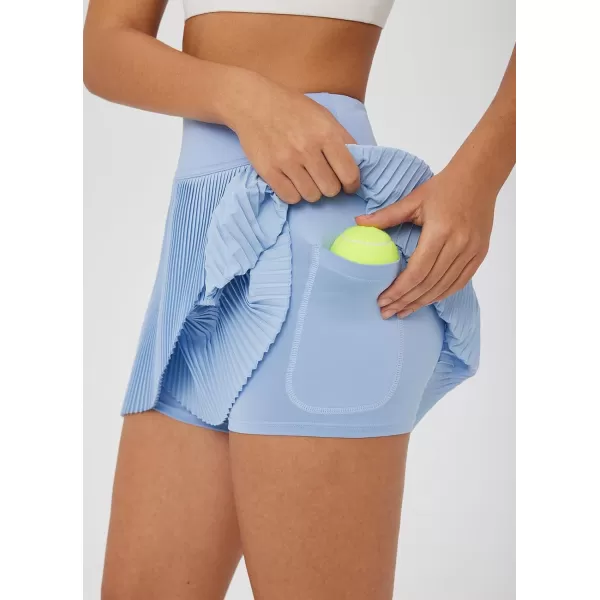 BALEAF Womens Tennis Golf Skirts with Pockets Pleated Athletic Skorts Liner High Waist Running Exercise UPF50Snow Blue