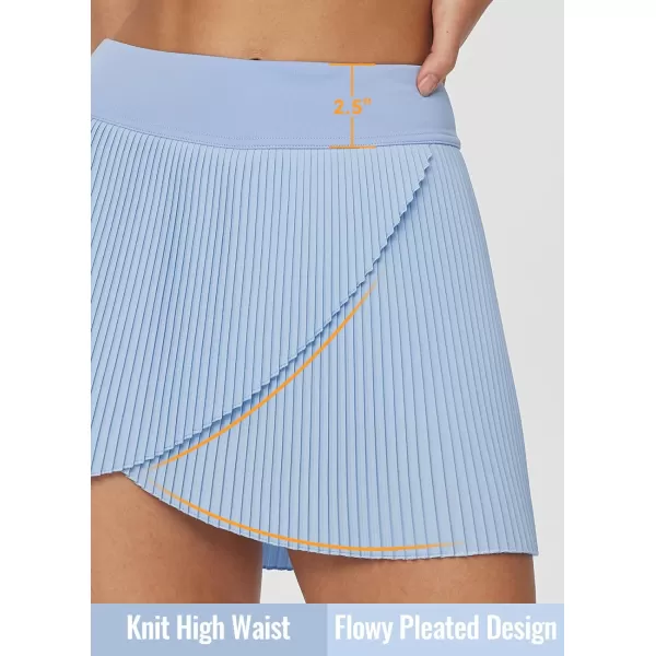 BALEAF Womens Tennis Golf Skirts with Pockets Pleated Athletic Skorts Liner High Waist Running Exercise UPF50Snow Blue
