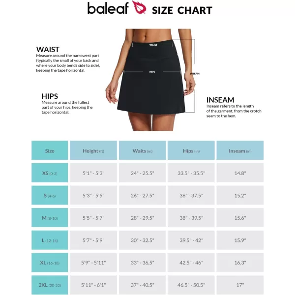 BALEAF Womens Tennis Skirts Ball Band Pickleball Skorts Athletic Quick Dry with Shorts PocketsBlack