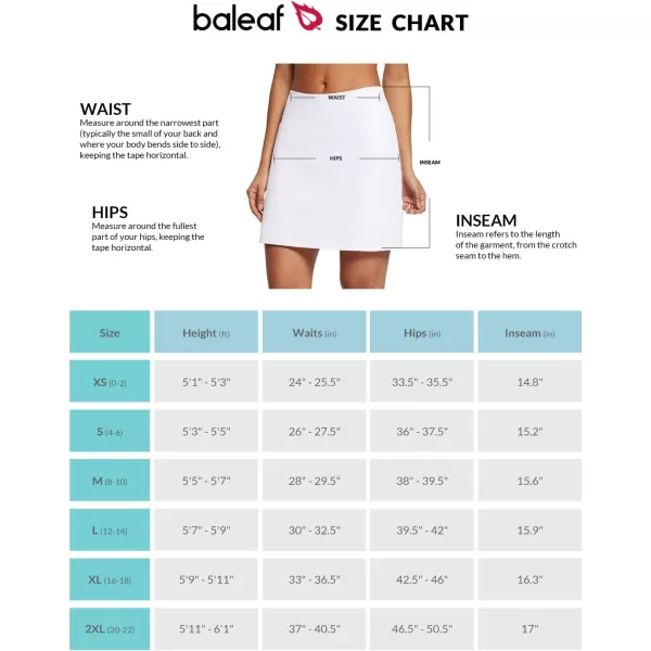 BALEAF Womens Tennis Skirts Ball Band Pickleball Skorts Athletic Quick Dry with Shorts PocketsWhite