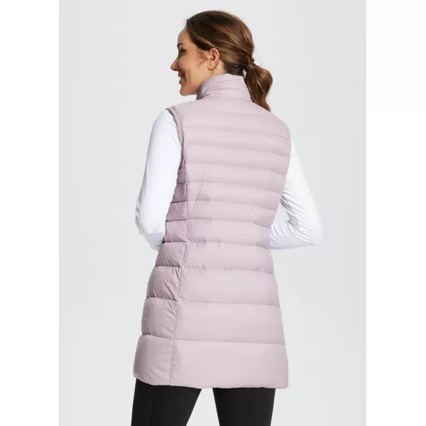 BALEAF Womens Ultralightweight Long Down Vest Packable Water Resistant Sleeveless JacketLight Purple