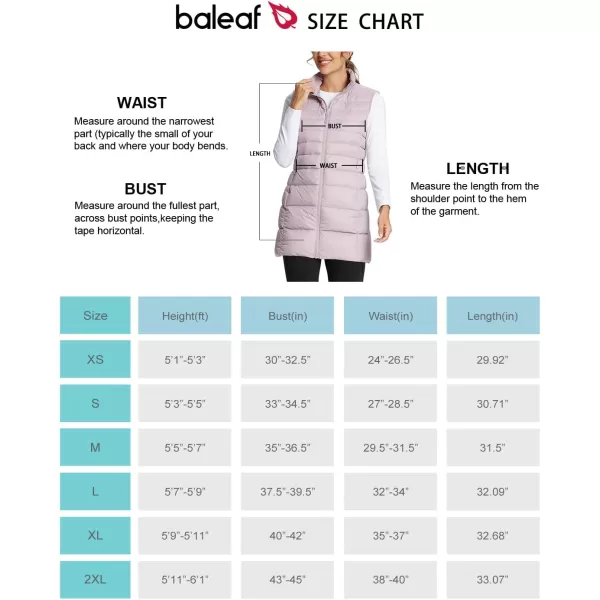 BALEAF Womens Ultralightweight Long Down Vest Packable Water Resistant Sleeveless JacketLight Purple