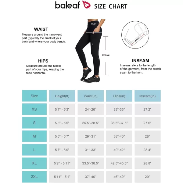 BALEAF Womens Winter Cycling Pants Padded Bike Thermal Tights Fleece Lined Leggings Water Resistant Cold Weather Gel Pockets01black