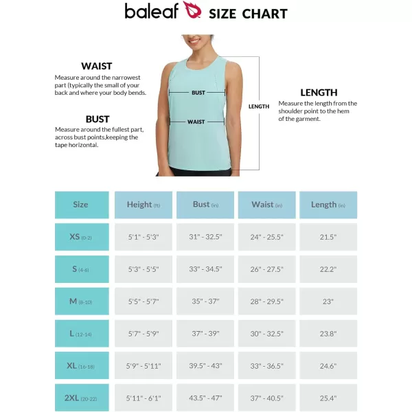 BALEAF Womens Workout Tank Tops Racerback Sleeveless Athletic Tops Running Shirts Quick Dry Running Gym UPF50Blue