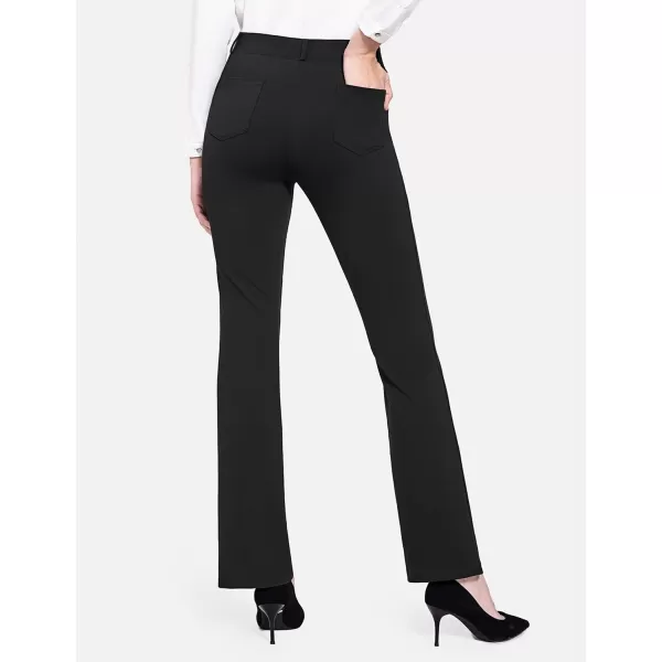 BALEAF Womens Yoga Dress Pants 2931 Stretchy Work Slacks Business Casual Straight LegBootcut Pull On Pants with PocketsBlack