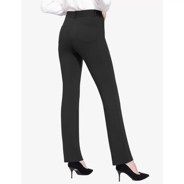 BALEAF Womens Yoga Dress Pants 2931 Stretchy Work Slacks Business Casual Straight LegBootcut Pull On Pants with PocketsBlack