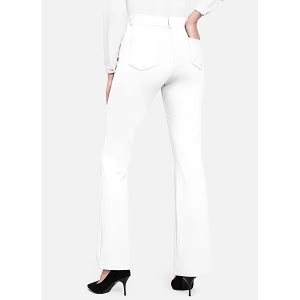 BALEAF Womens Yoga Dress Pants 2931 Stretchy Work Slacks Business Casual Straight LegBootcut Pull On Pants with PocketsWhite