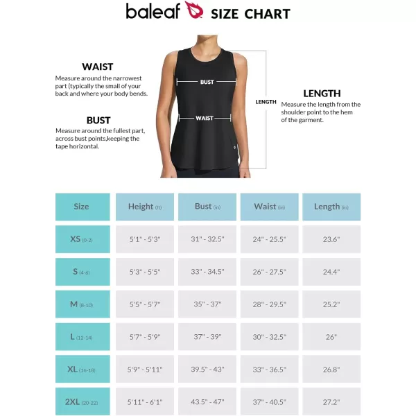 BALEAF Workout Tank Tops for Women Racerback Sleeveless Yoga Tops Athletic Running Shirts Gym ClothesBlack