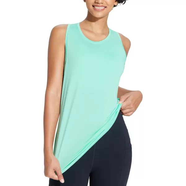 BALEAF Workout Tank Tops for Women Racerback Sleeveless Yoga Tops Athletic Running Shirts Gym ClothesGreen