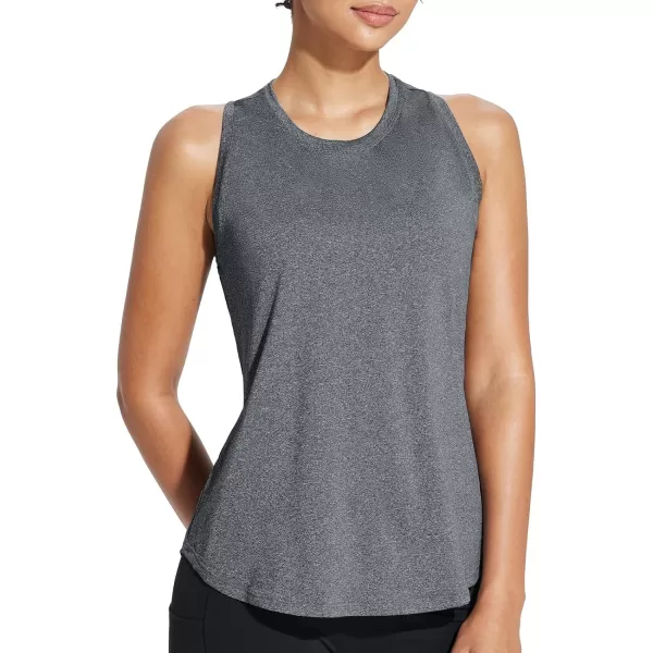 BALEAF Workout Tank Tops for Women Racerback Sleeveless Yoga Tops Athletic Running Shirts Gym ClothesGrey