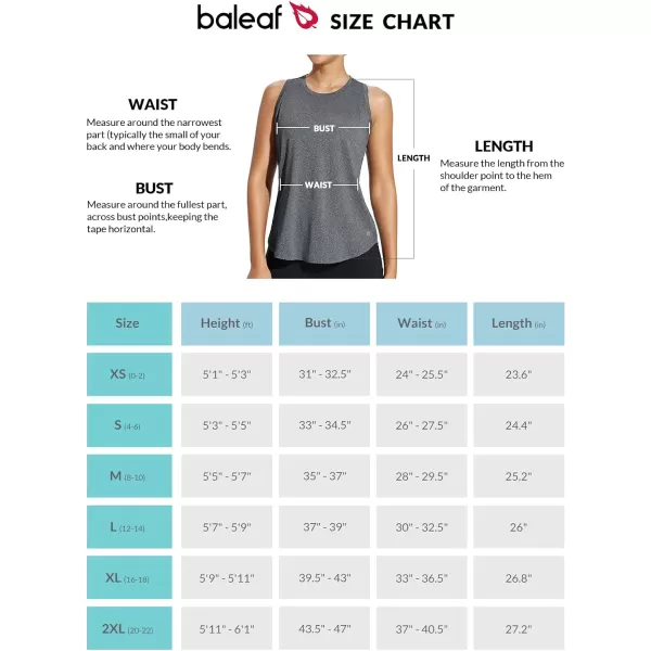 BALEAF Workout Tank Tops for Women Racerback Sleeveless Yoga Tops Athletic Running Shirts Gym ClothesGrey