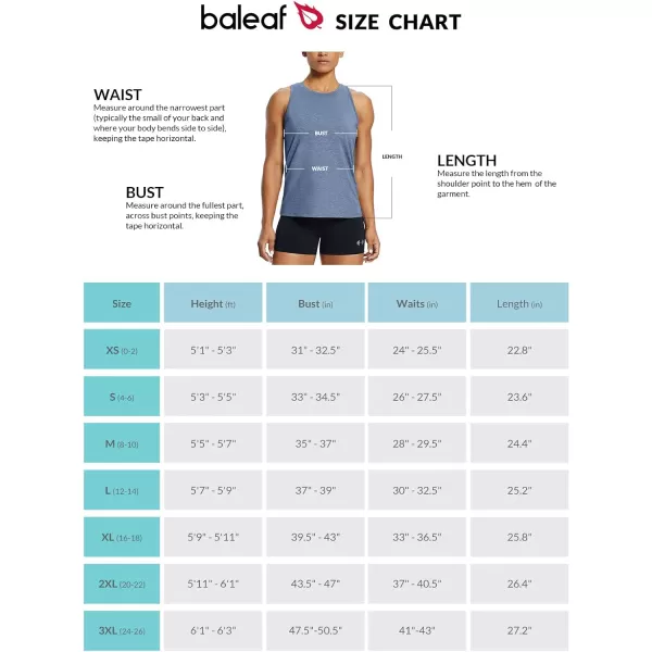 BALEAF Workout Tank Tops for Women Sleeveless Running Loose Fit Yoga Tops Active Shirts Pickleball Sports Gym ExerciseRacerbackheather Blue