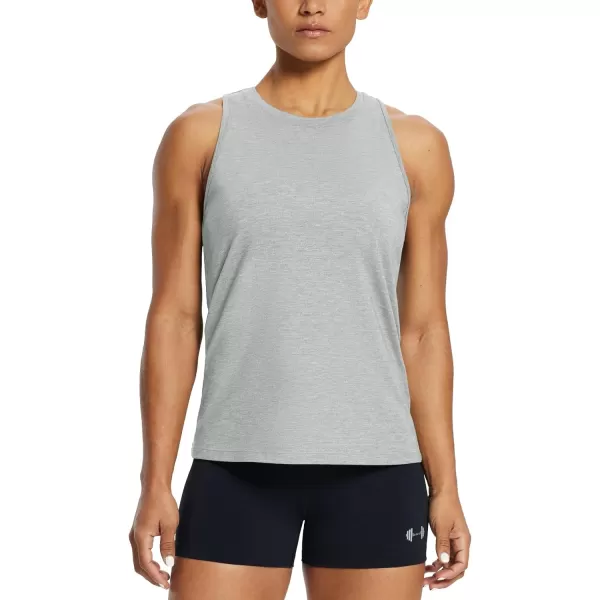BALEAF Workout Tank Tops for Women Sleeveless Running Loose Fit Yoga Tops Active Shirts Pickleball Sports Gym ExerciseRacerbackheather Grey