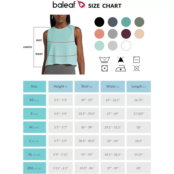 BALEAF Workout Tops for Women Crop Tank Top Quick Dry Athletic Gym Exercise Sleeveless Shirts Muscle Yoga Loose FitGreen