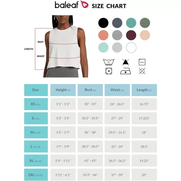 BALEAF Workout Tops for Women Crop Tank Top Quick Dry Athletic Gym Exercise Sleeveless Shirts Muscle Yoga Loose FitWhite