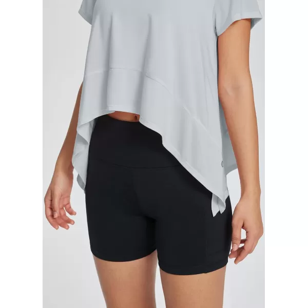 BALEAF Workout Tops for Women Short Sleeve Flowy Running Athletic Shirts Quick Dry Soft Loose Fit Crewneck Gym Yoga TeesHeather Gray