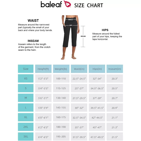 BALEAF Yoga Pants for Women Capris High Waist Leggings with Pockets Wide Leg Exercise Workout Crop Straight Open BottomBlack