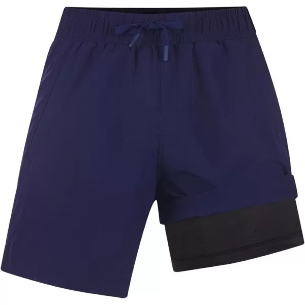 BALEAF Boys Swim Trunks with Compression Liner UPF 50 Quick Dry Swimsuit Boxer Brief Youth Swim ShortsDark Blue