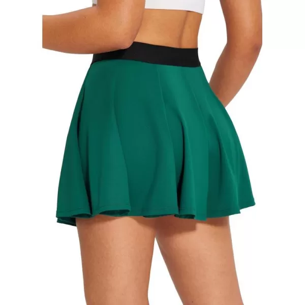 BALEAF Golf Skirts for Women High Waisted Athletic Skorts Pickleball Tennis Skirt with Shorts PocketsGreen