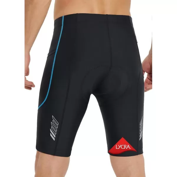 BALEAF Lycra Cycling Shorts Men Padded Bike Shorts Padding Pockets UPF 5001black Blue