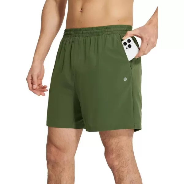 BALEAF Mens 2 in 1Running Shorts 57 Quick Dry Workout Athletic Gym Shorts with Zipper Pockets02green