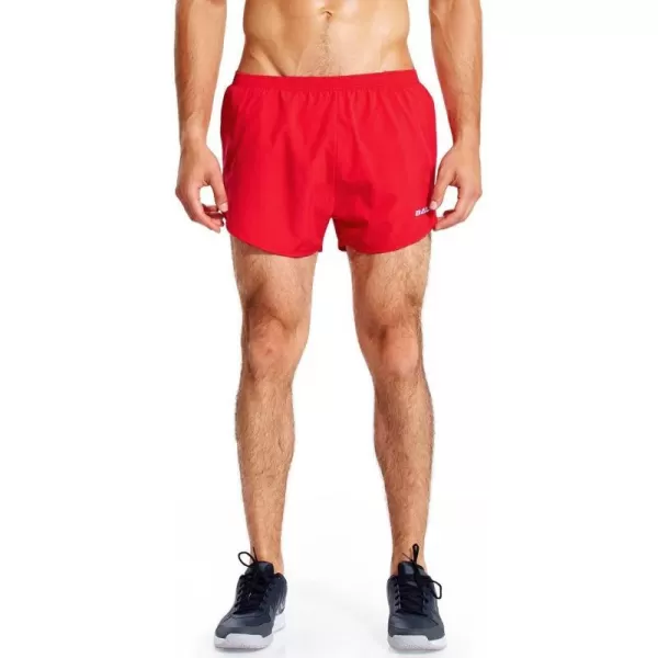 BALEAF Mens 3 Running Shorts Gym Quick Dry Athletic Workout Pocket Lightweight Brief01red