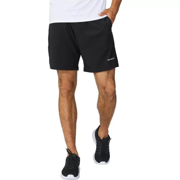 BALEAF Mens 5 Running Athletic Shorts Workout Lightweight Zipper PocketE01no Liningblack