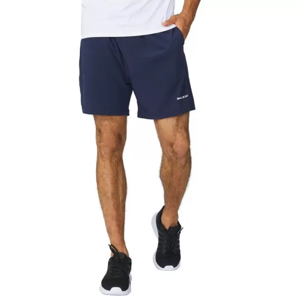 BALEAF Mens 5 Running Athletic Shorts Workout Lightweight Zipper PocketE03no Liningnavy