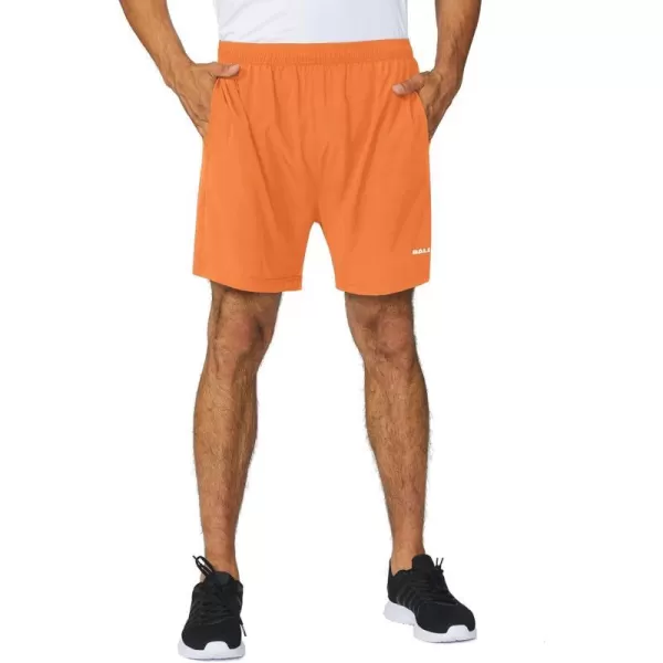 BALEAF Mens 5 Running Athletic Shorts Workout Lightweight Zipper PocketVibrant Orange