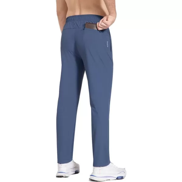 BALEAF Mens Running Pants Golf Workout Pants with Elastic Waist Lightweight Jogging Stretch Zipper PocketsBlue