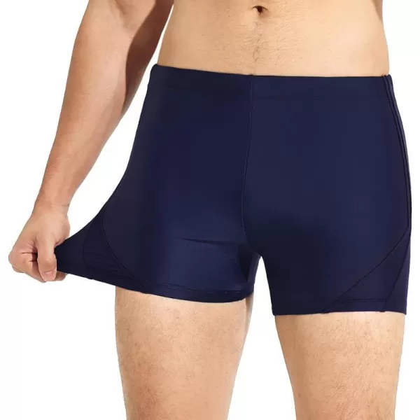 BALEAF Mens Square Leg Athletic Swim Jammers Durable Training Splice Team SwimsuitDark Blue